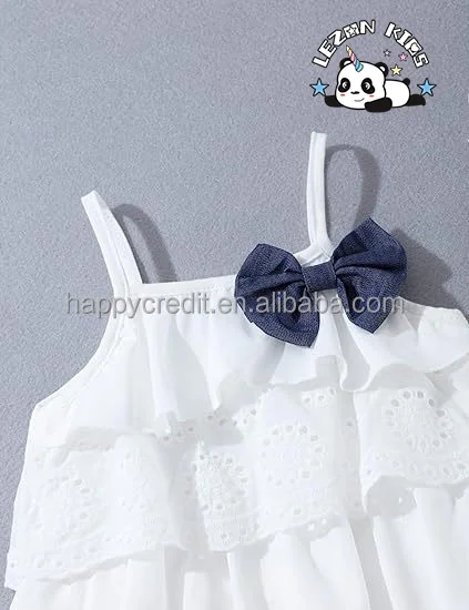 LEZONKIDS - Conjunto de Roupas de Bebê Menina Personalizável de Top de Camisola com Babado e Short Casual para Verão
